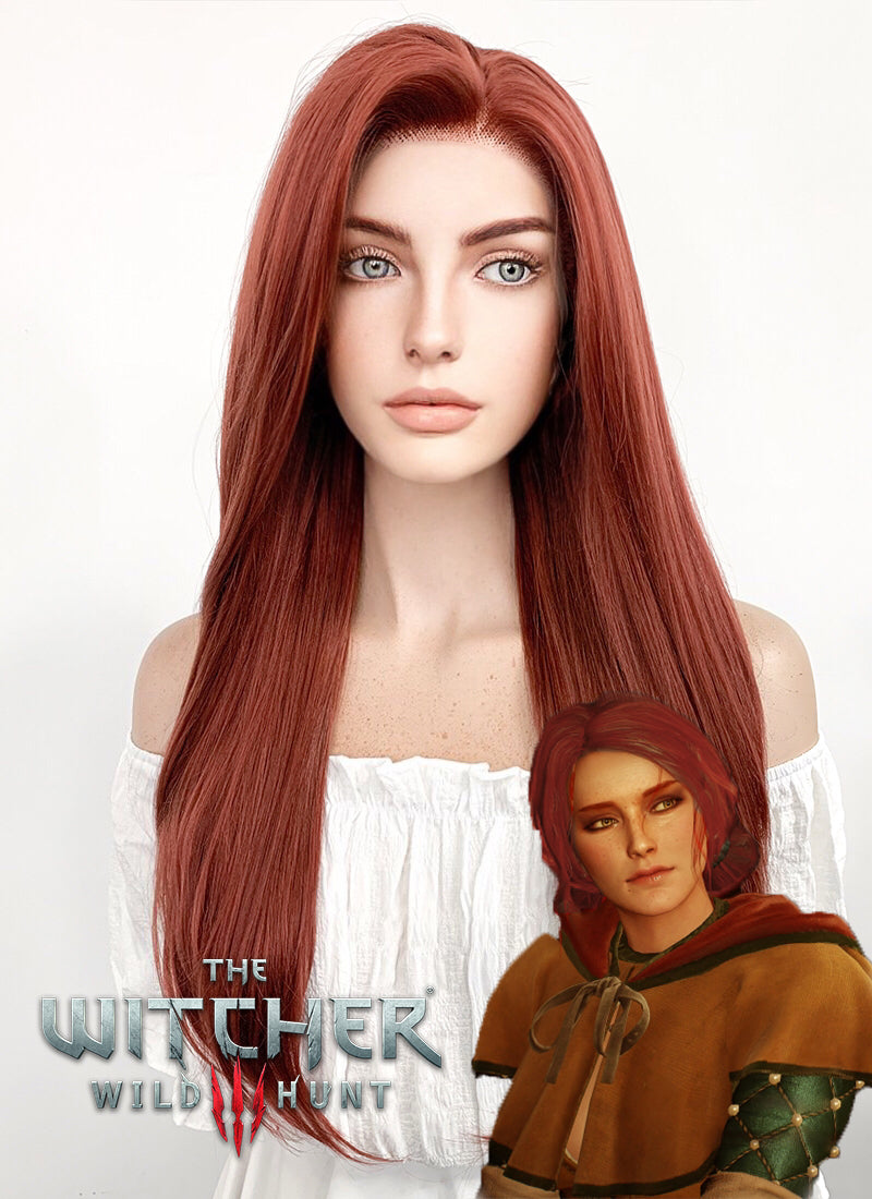 The Witcher 3 Wild Hunt Triss Merigold Reddish Brown Lace Front Synthetic Hair Wig LF009