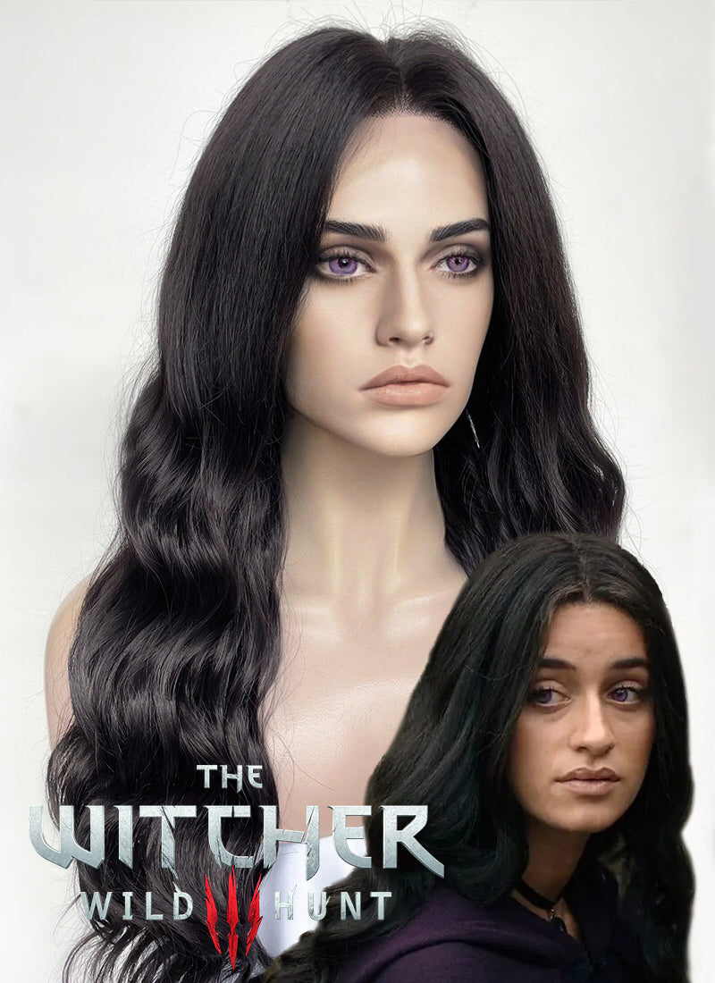 The Witcher 3 Yennefer of Vengerberg Wavy Natural Black Lace Front Synthetic Wig LF095A