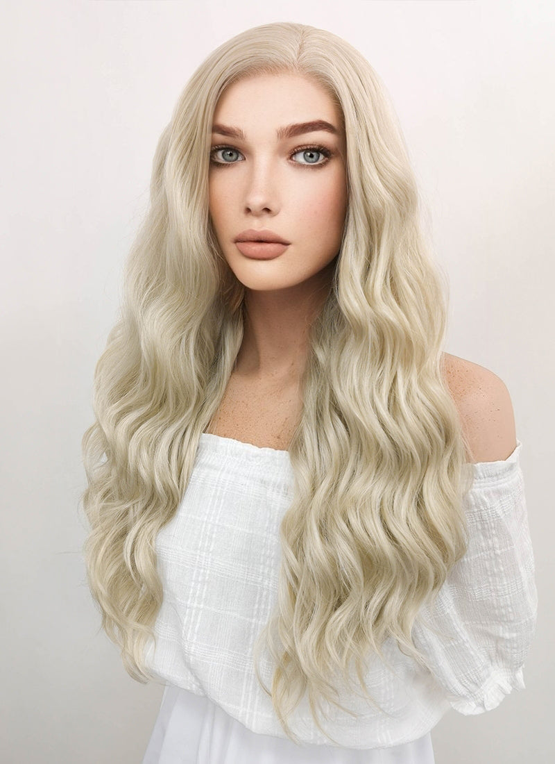 Long wavy dream ash blonde popular hd lace wig