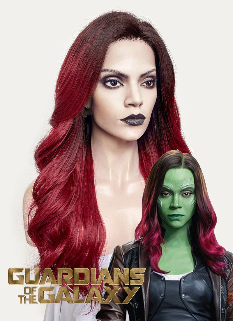 Marvel Guardians of the Galaxy Gamora Wavy Red With Dark Roots