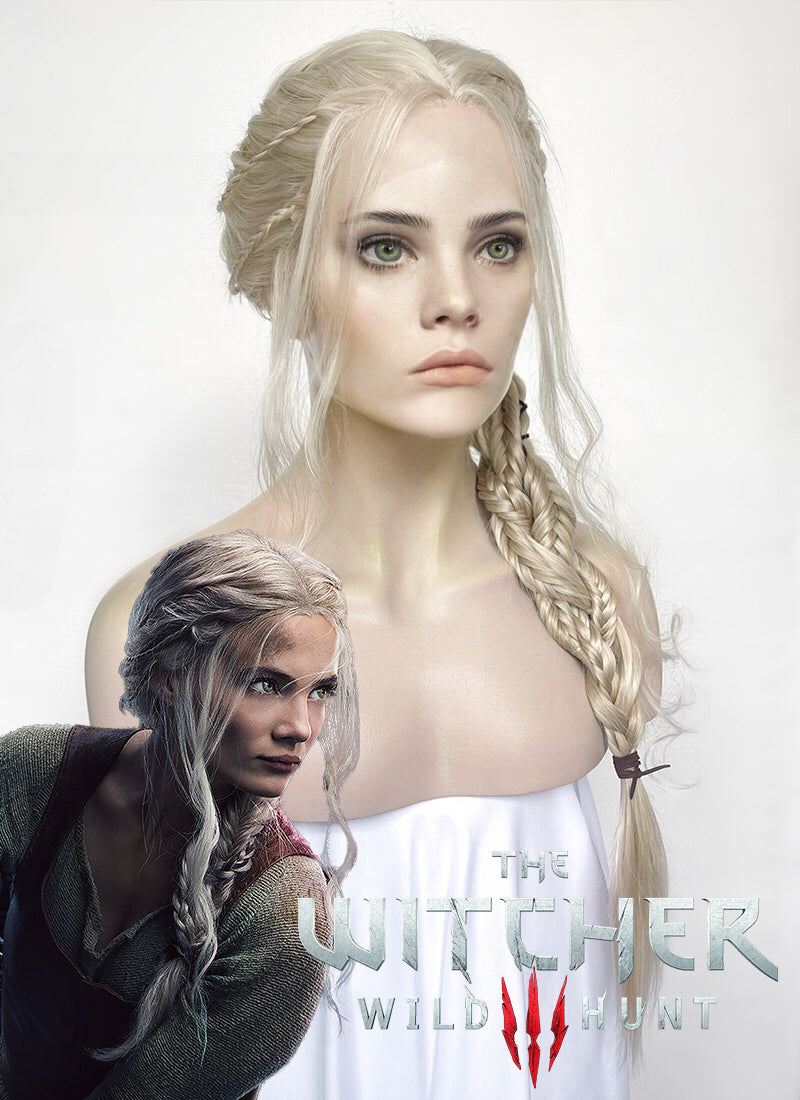 The Witcher 3 Ciri Pastel Ash Blonde Braided Lace Front Synthetic