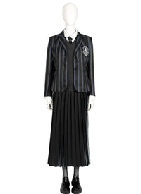 Wednesday Addams Nevermore Academy School Uniform Cosplay Costume Outfit Full Set CS798