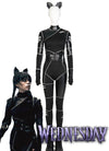 The Addams Family Wednesday Addams Leather Jumpsuit Cosplay Costume Outfit Full Set CS800