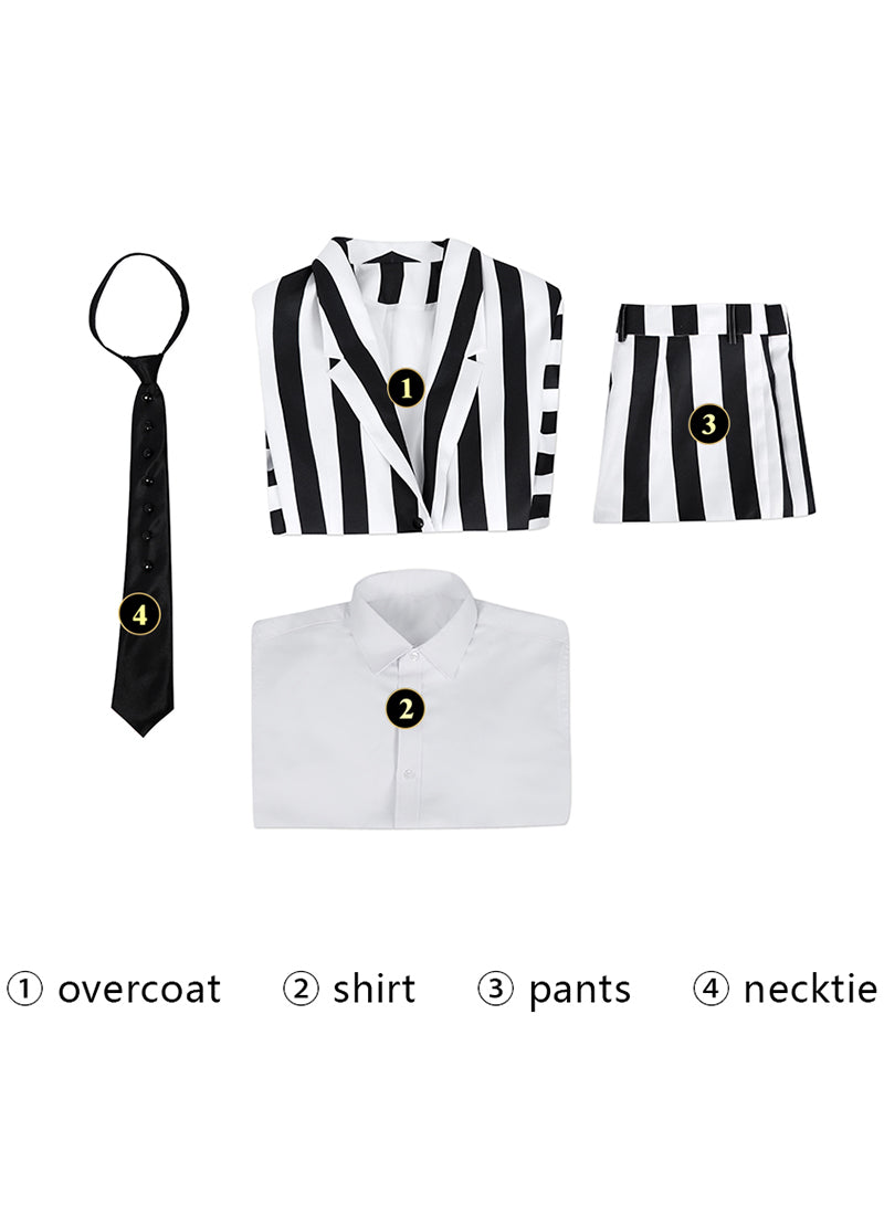 Beetlejuice 2 Beetlejuice Cosplay Costume Outfit Full Set CS802