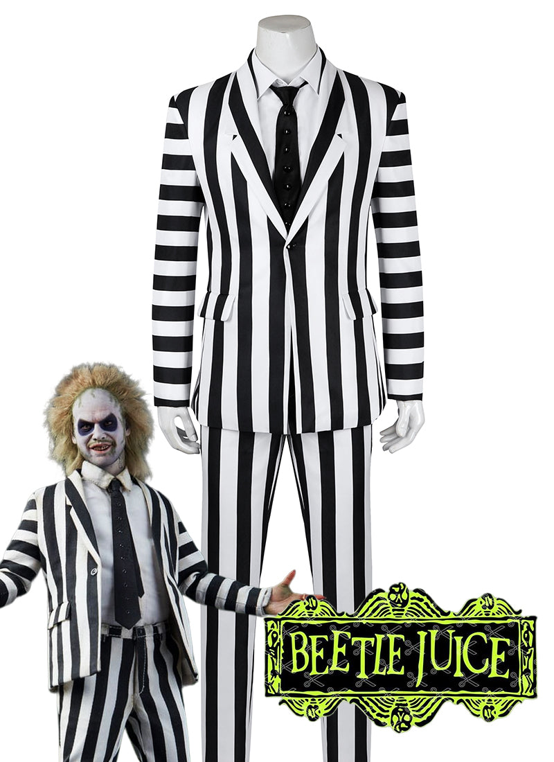 Beetlejuice 2 Beetlejuice Cosplay Costume Outfit Full Set CS802