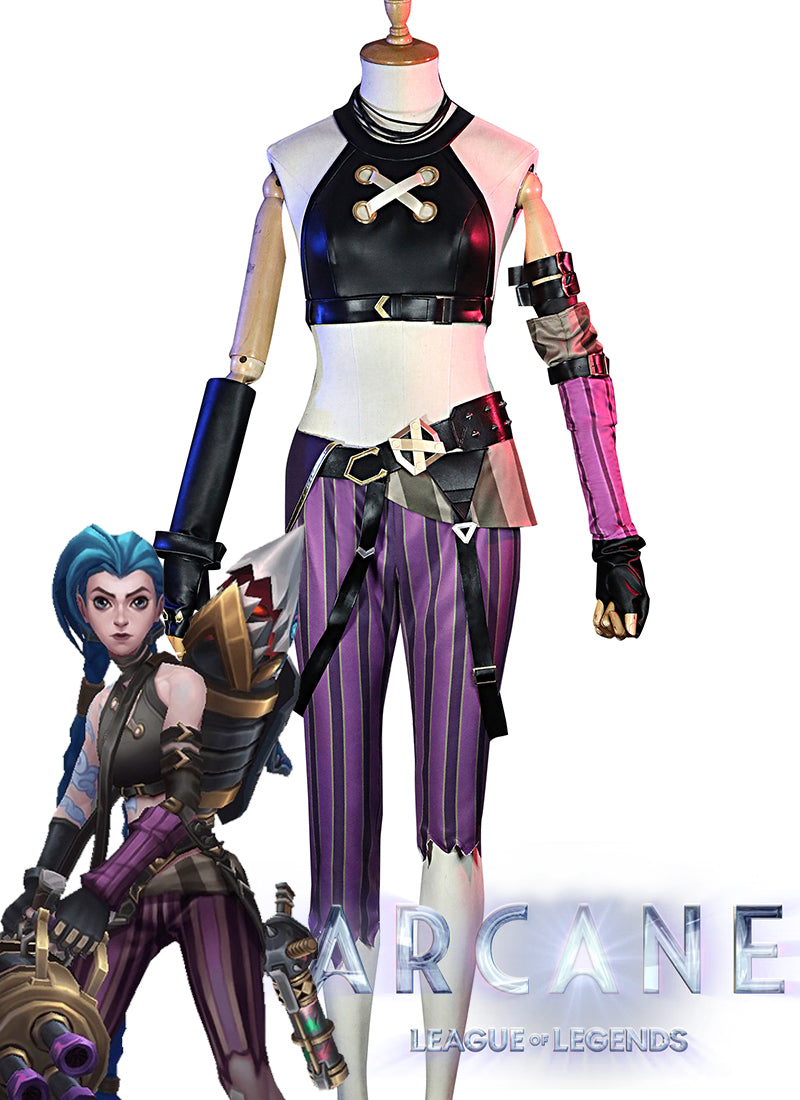 Arcane: League of Legends LOL Jinx Cosplay Costume Outfit Full Set CS810