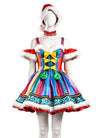 Christmas Holiday Outfit New Year Costume Colorful Suspender Dress CS817