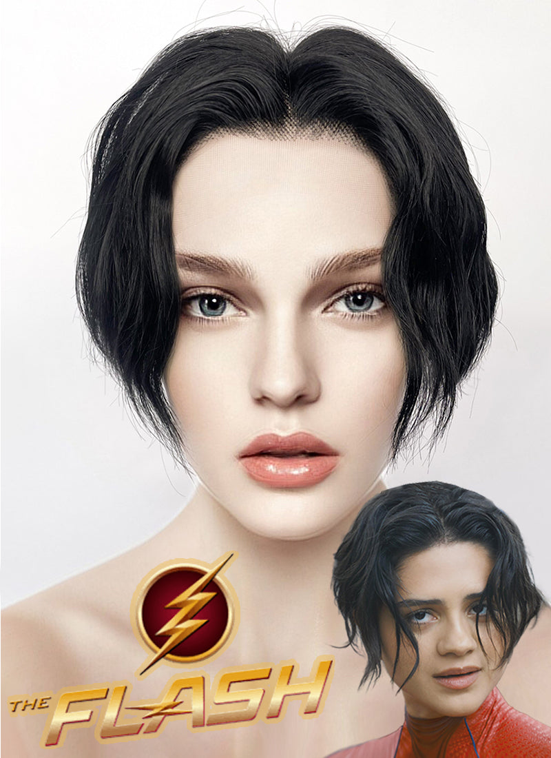 The Flash Supergirl Jet Black Lace Front Synthetic Wig LF6011