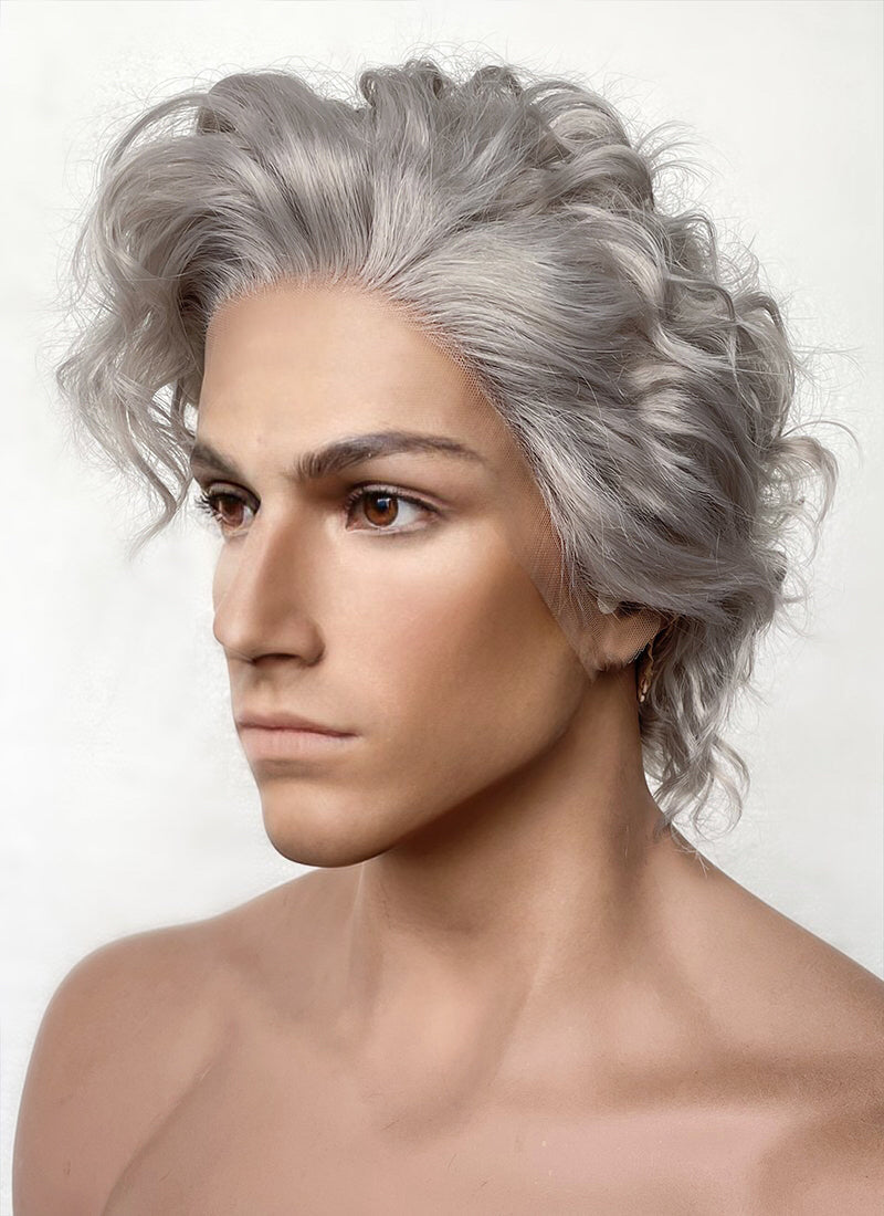 Baldur's Gate 3 Astarion Grey Lace Front Synthetic Men's Wig LF6033