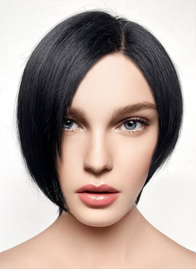 Resident Evil Ada Wong Straight Bob Jet Black Lace Front Synthetic Wig LF6038