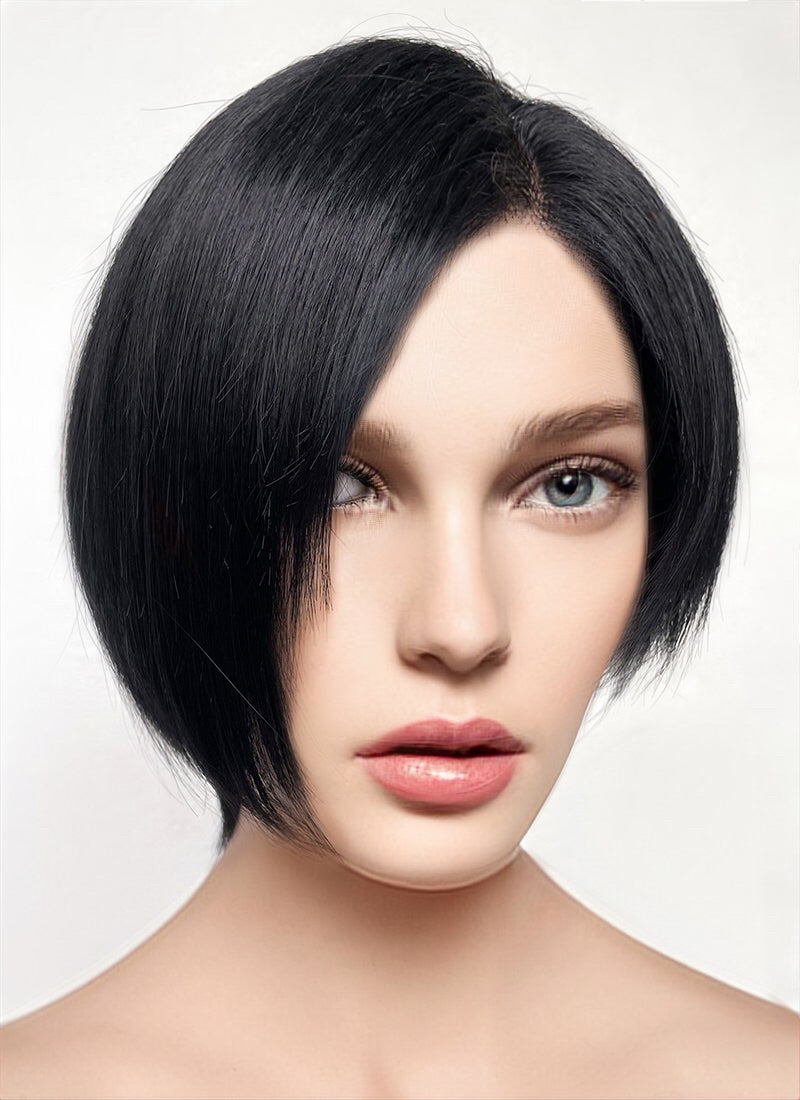 Resident Evil Ada Wong Straight Bob Jet Black Lace Front Synthetic Wig LF6038