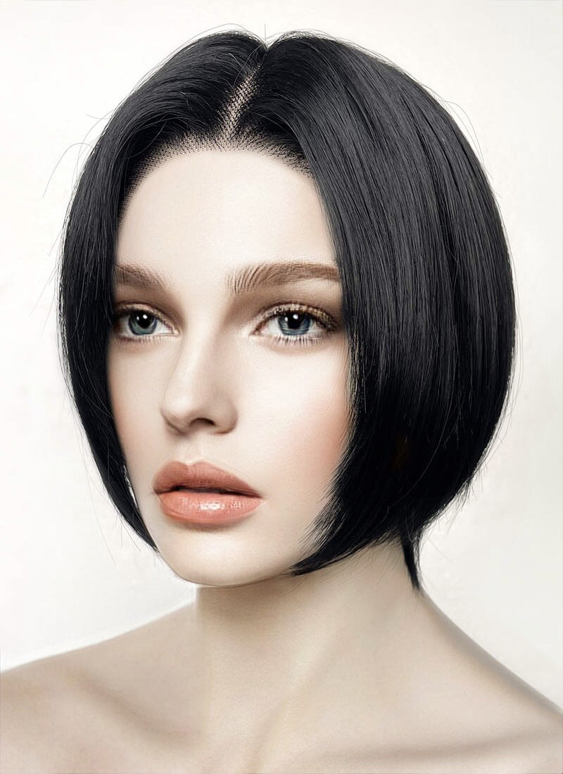 Nana Straight Bob Jet Black Lace Front Synthetic Wig LF6040