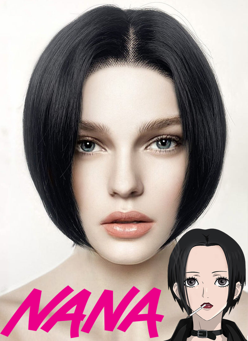 Nana Straight Bob Jet Black Lace Front Synthetic Wig LF6040