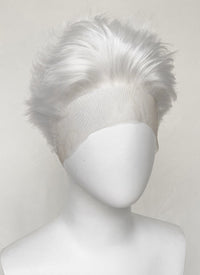 Short White Lace Front Synthetic Hair Men's Wig LF6077