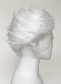 Short White Lace Front Synthetic Hair Men's Wig LF6077