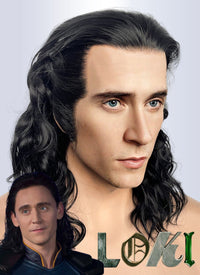 Marvel Loki Wavy Black Lace Front Synthetic Men's Wig LFK5554