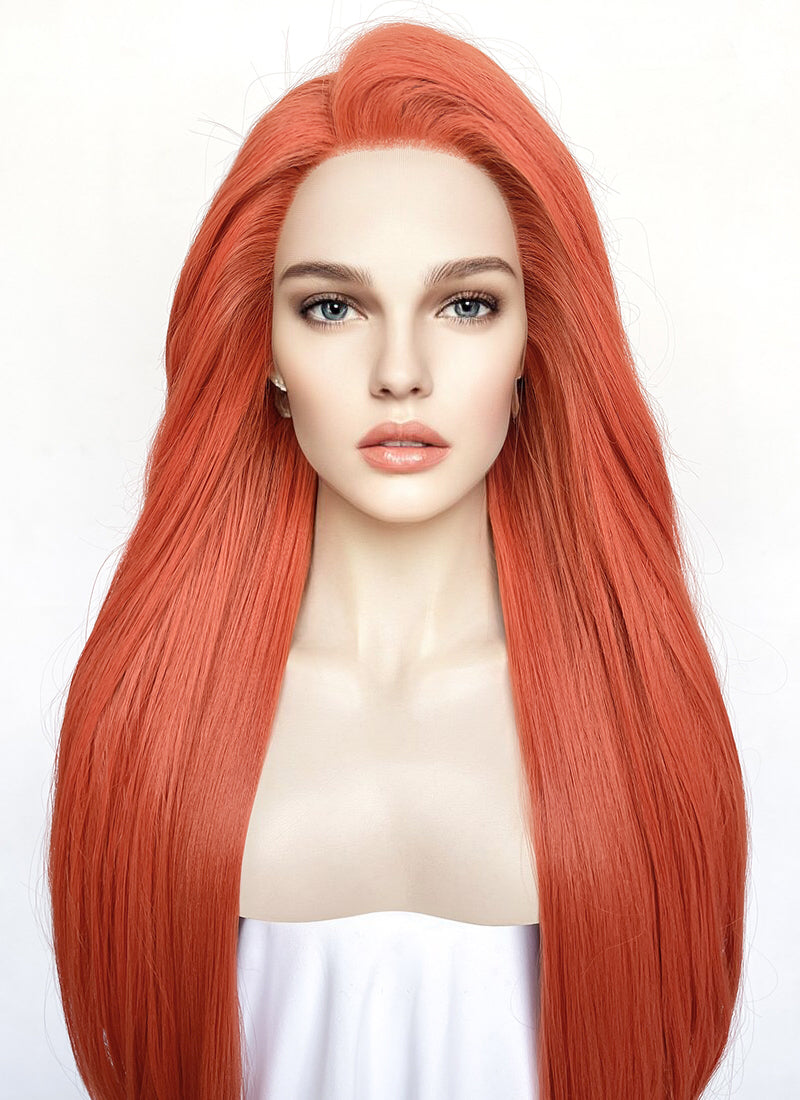 Invincible Atom Eve Straight Yaki Ginger Lace Front Synthetic Wig LN6028A