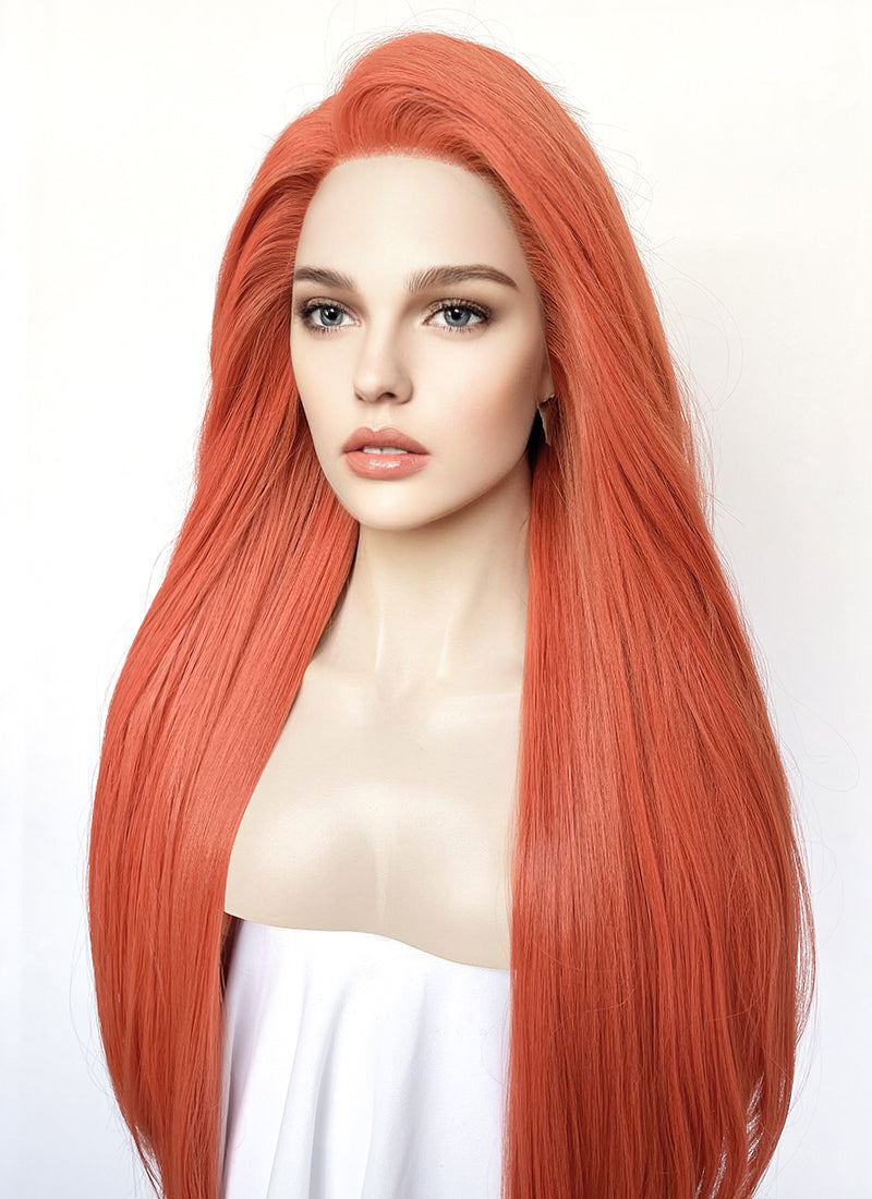 Invincible Atom Eve Straight Yaki Ginger Lace Front Synthetic Wig LN6028A