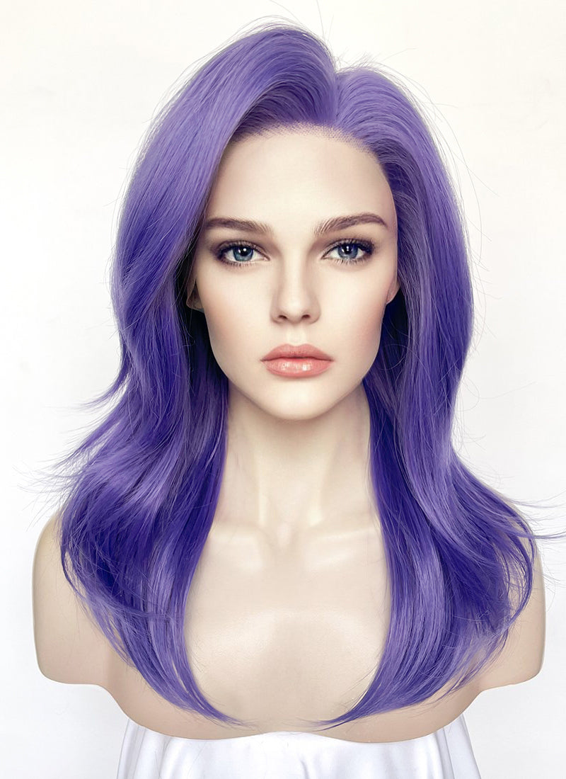 Long Straight Purple Lace Front Synthetic Hair Wig LN6036