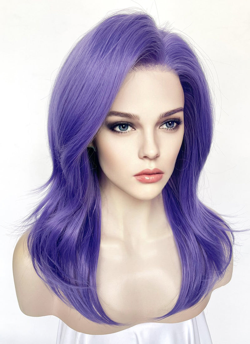 Long Straight Purple Lace Front Synthetic Hair Wig LN6036