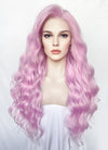 Long Wavy Pinkish Purple Lace Front Synthetic Hair Wig LW4035