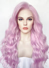 Long Wavy Pinkish Purple Lace Front Synthetic Hair Wig LW4035