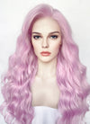 Long Wavy Pinkish Purple Lace Front Synthetic Hair Wig LW4035