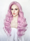 Long Wavy Pinkish Purple Lace Front Synthetic Hair Wig LW4035