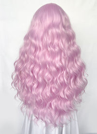 Long Wavy Pinkish Purple Lace Front Synthetic Hair Wig LW4035