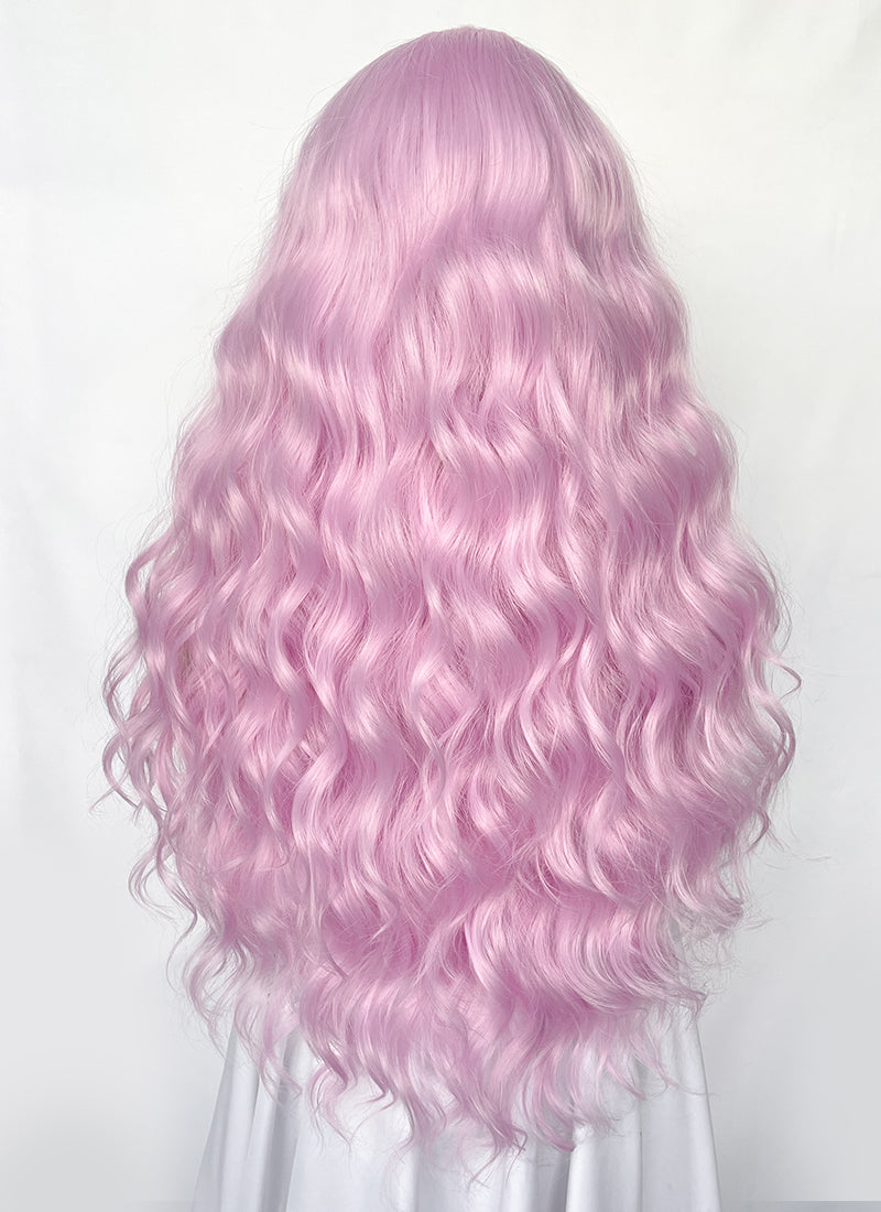 Long Wavy Pinkish Purple Lace Front Synthetic Hair Wig LW4035