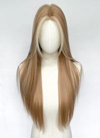 Winx Club Flora Long Straight Brown Mixed Blonde Highlights Money Piece Cosplay Wig NL081A