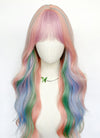 My Little Pony Princess Celestia Long Wavy Pink Rainbow Color Cosplay Wig NS550