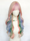 My Little Pony Princess Celestia Long Wavy Pink Rainbow Color Cosplay Wig NS550