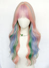 My Little Pony Princess Celestia Long Wavy Pink Rainbow Color Cosplay Wig NS550