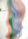 My Little Pony Princess Celestia Long Wavy Pink Rainbow Color Cosplay Wig NS550