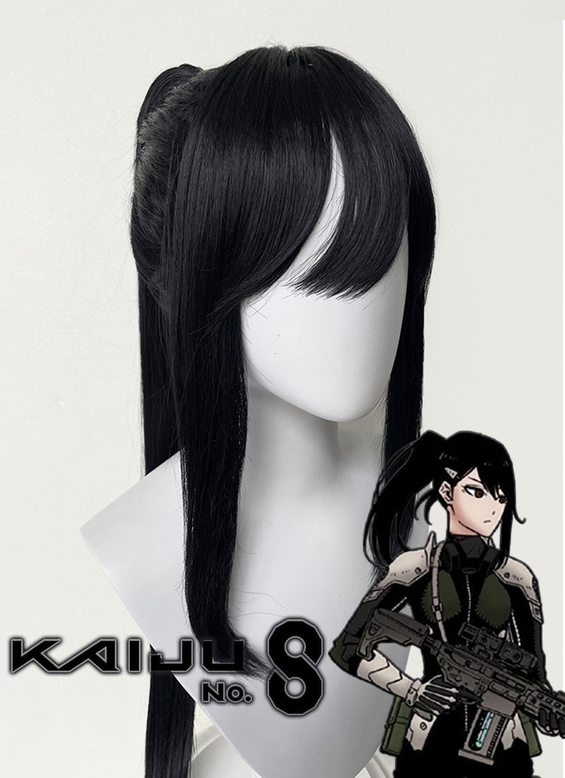 Kaiju No. 8 Mina Ashiro Long Black Cosplay Wig TB1701