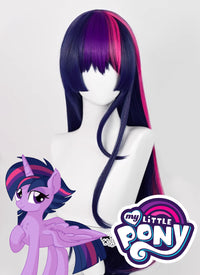 My Little Pony Twilight Sparkle Long Straight Blue Purple Pink Mixed Cosplay Wig TB1702