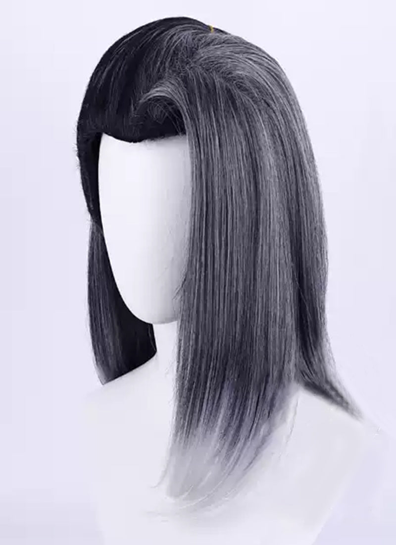 Valorant Fade Black Grey White Ombre Cosplay Wig TB1715