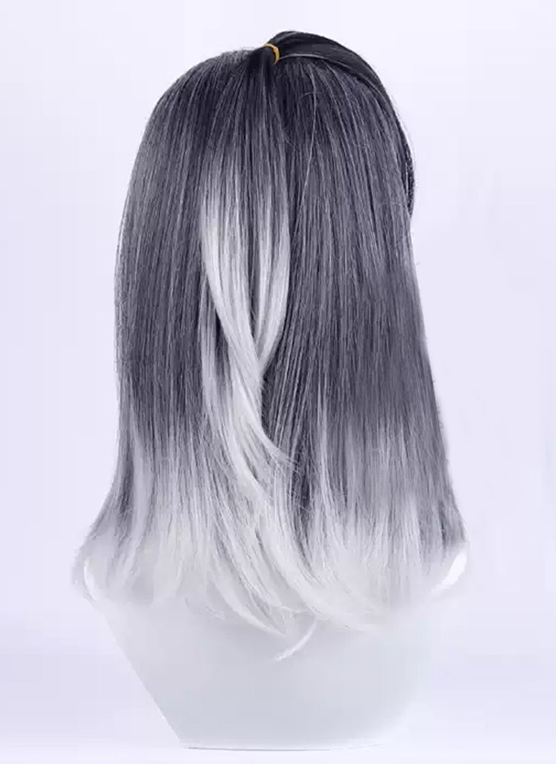 Valorant Fade Black Grey White Ombre Cosplay Wig TB1715