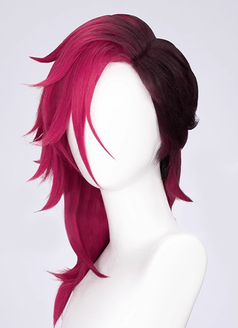 League of Legends LOL Arcane Vi Two Tone Red Cosplay Wig TB1716