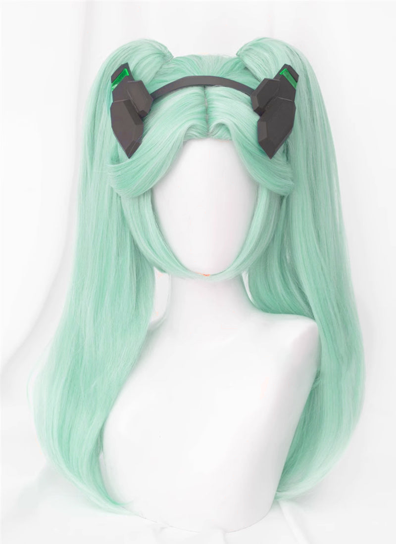 Cyberpunk Edgerunners Rebecca Straight Green Cosplay Wig Ponytails TB1651