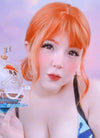 One Piece Nami Short Wavy Orange Flip Cosplay Wig NS515