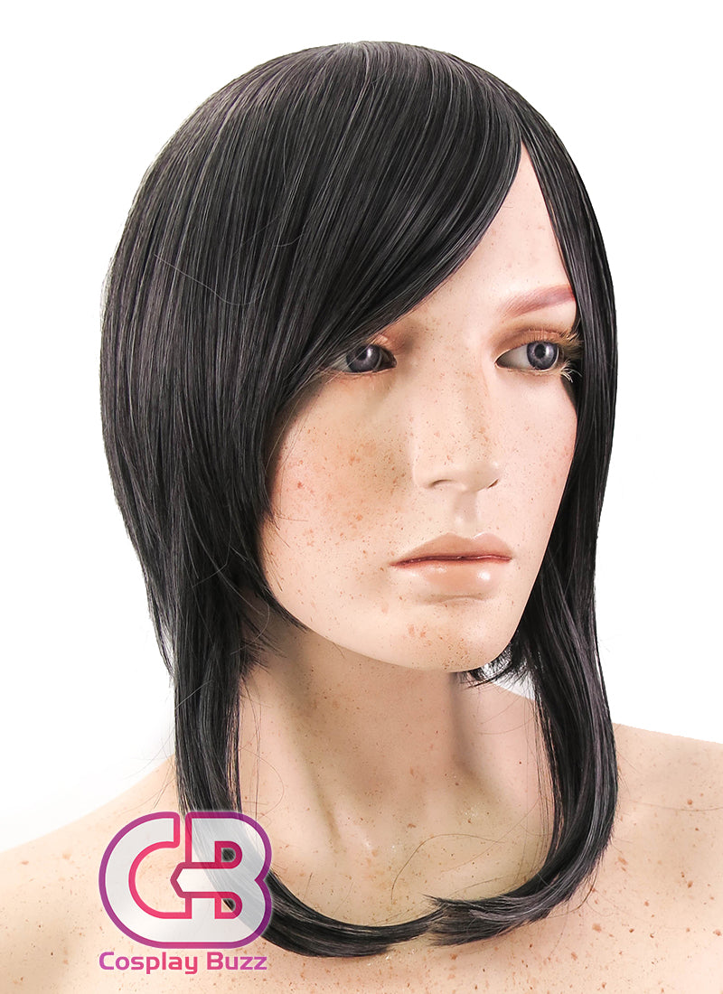 Short black deals cosplay wig