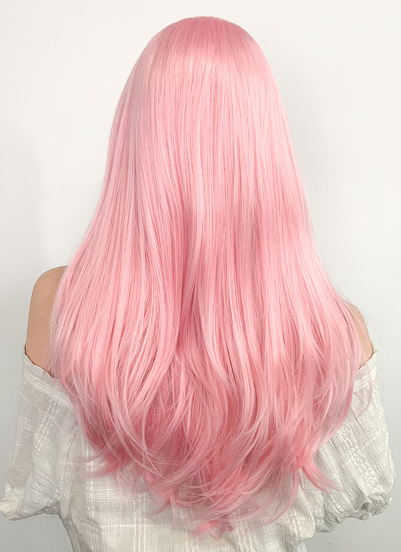 Long Straight Pink Pastel Lace Front Synthetic Hair Wig LF026