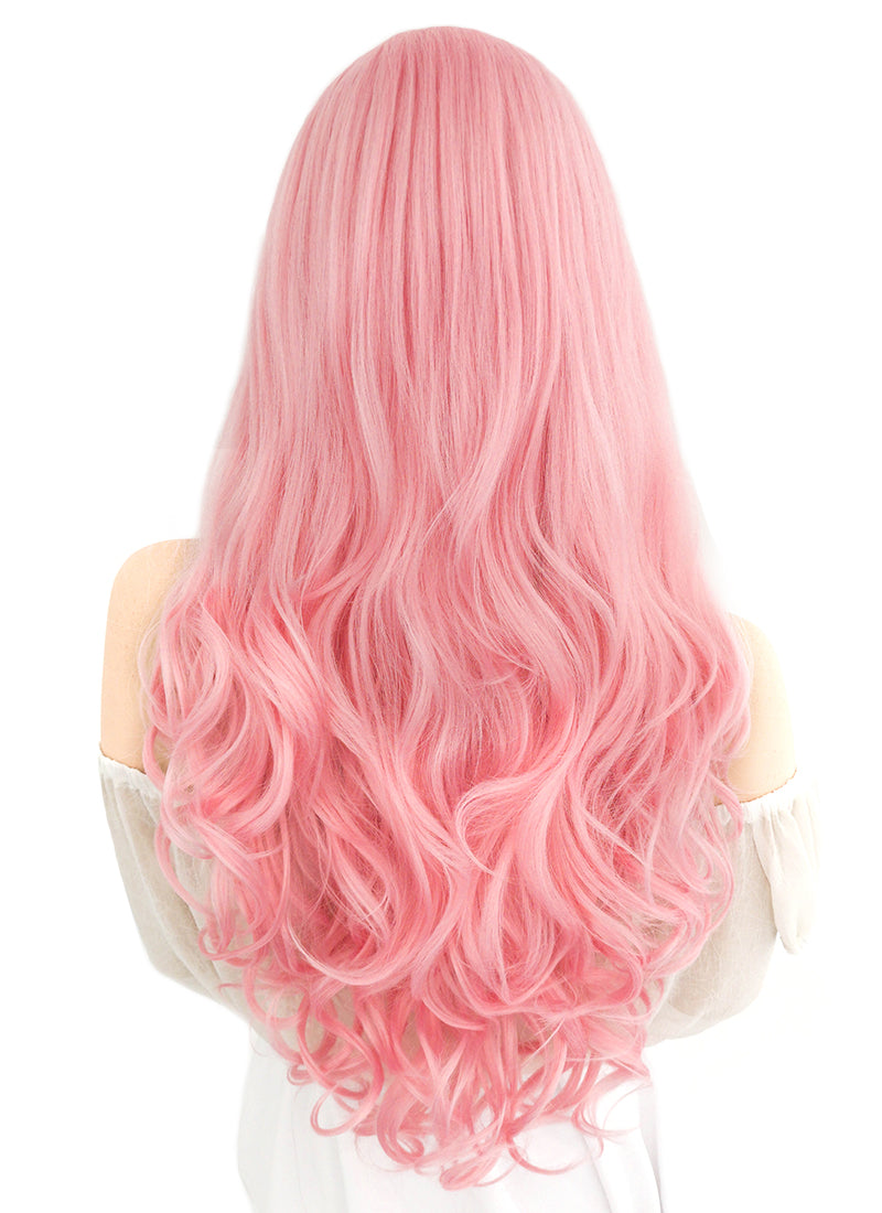 Long Wavy Pink Lace Front Synthetic Hair Wig LF084