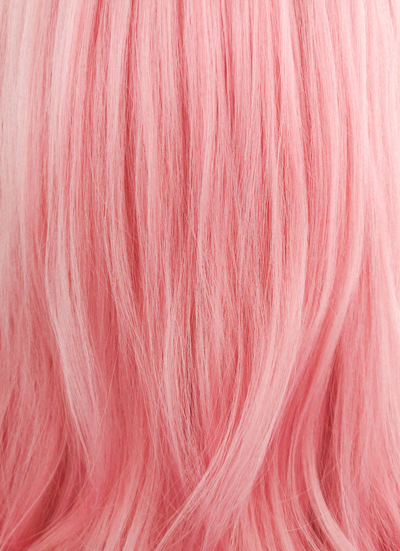 Long Wavy Pink Lace Front Synthetic Hair Wig LF084