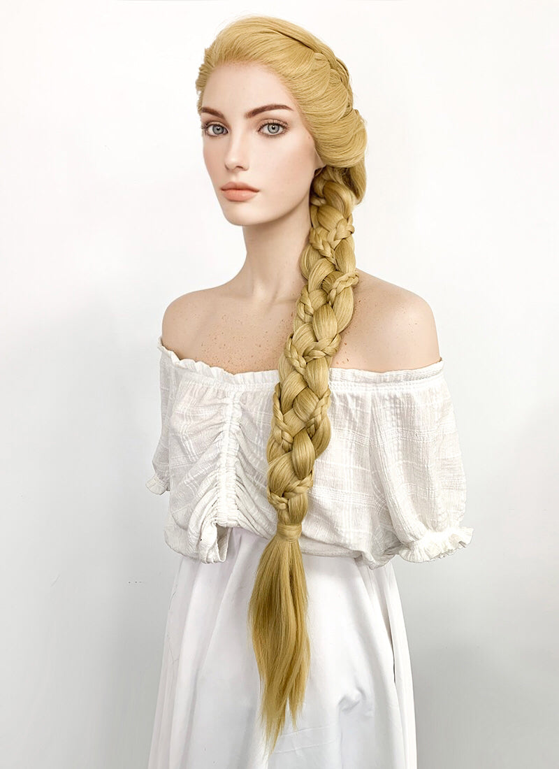 Disney Princess Tangled Rapunzel Yaki Blonde Braided Lace Front