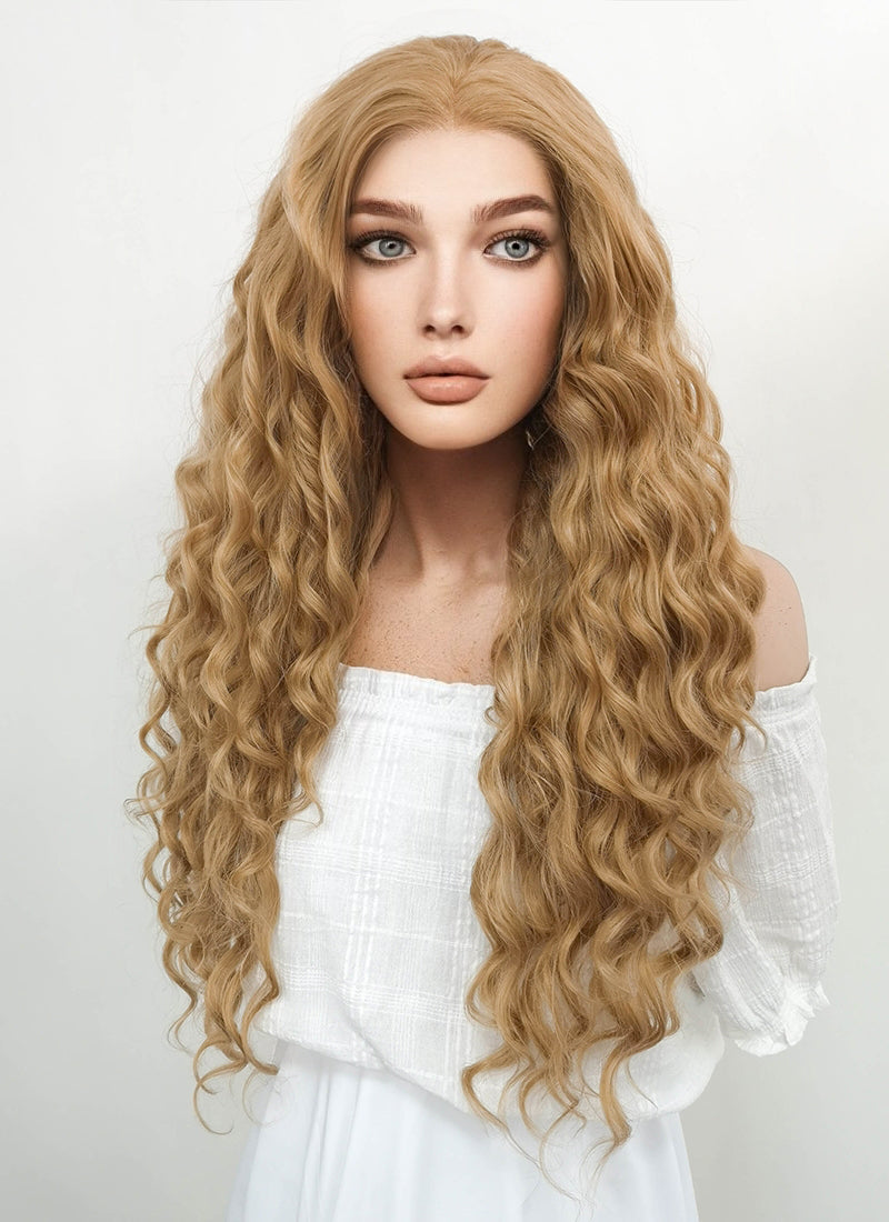 Blonde curly wig clearance long