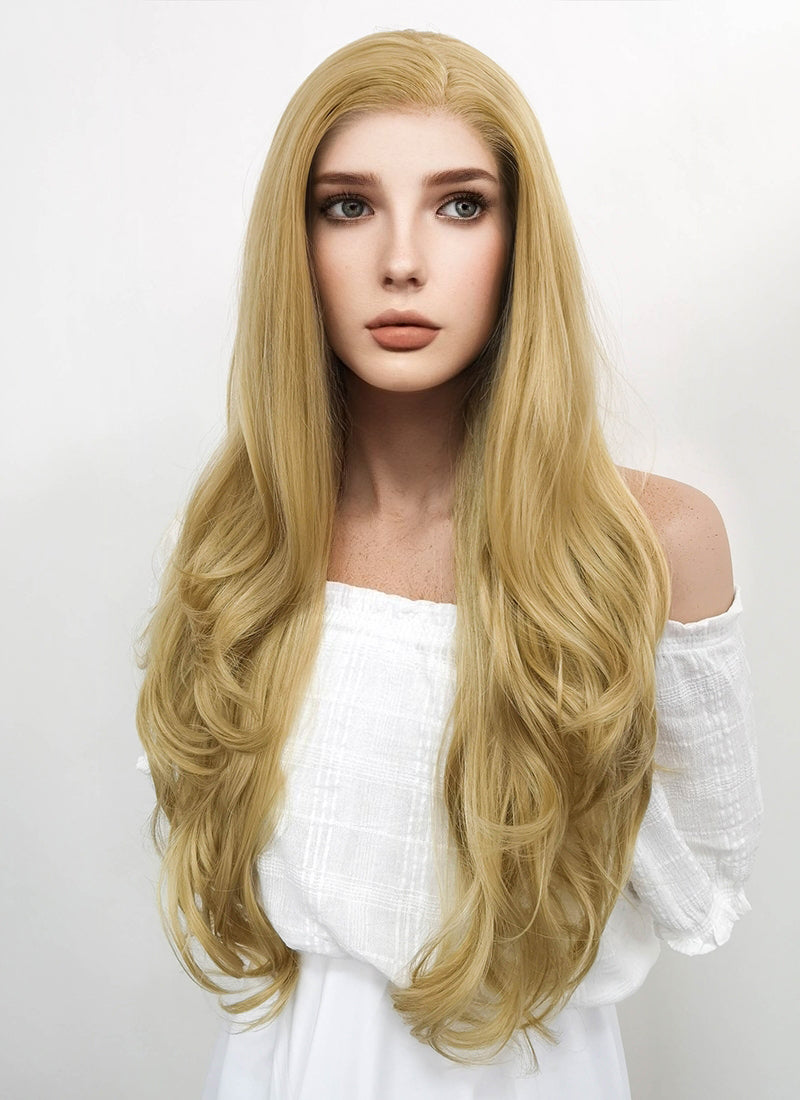 Long Wavy Blonde Lace Front Synthetic Hair Wig LF323