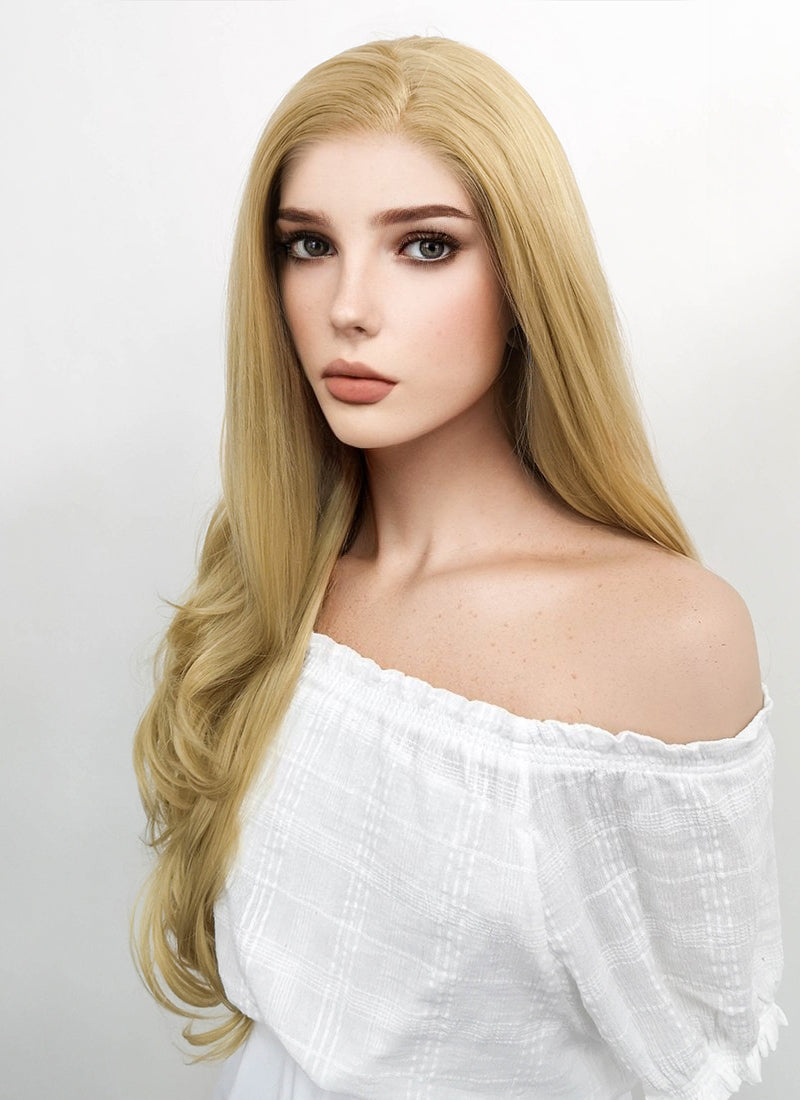 Long Wavy Blonde Lace Front Synthetic Hair Wig LF323 CosplayBuzz